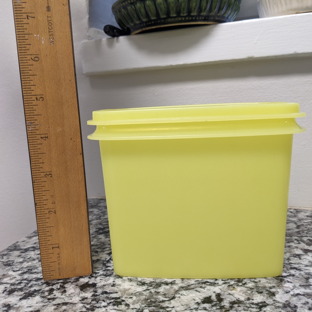 Tupperware Lemon Yellow Storage Container - Picture 3 of 5